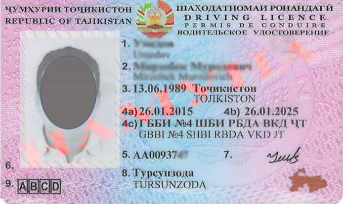 таджикские права лицо